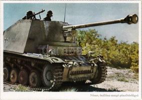 Második világháborús német katonai lap. Német önállóan mozgó páncéltörőágyú. Wahner haditudósító felvétele. PK-Aufn. Kriegsber. C. Berger, Carl Werner / WWII German military tank