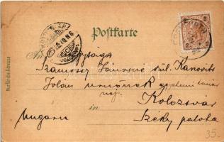 1899 (Vorläufer) Ebenfurth, Kirche und Schule, Dampf-Mühle, Schloss, Hauptplatz, F. Hönig / church, ...