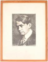 Rozanits Tibor (1931-): Ady Endre. Rézkarc, papír, jelzett, számozott (86/100), üvegezett fa keretbe...