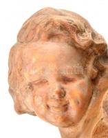 XIX. sz vége: Messin jelzéssel: Női fej. Terrakotta. Jelzett, kis lepattanással. m: 27 cm