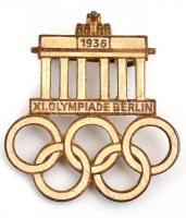 1936 A berlini olimpiára kiadott tűzzománc jelvény, szép állapotban, 3×3 cm
