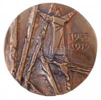 1975. Felszabadulás 1945-1975 öntött Br emlékérem eredeti A 30 éves mozgalmi munkájának elismeréséért MTSZ Csepel Pártszervezete feliratú tokban (98mm) T:2