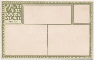 Mode / Art Nouveau lady with dog. Wiener Werkstätte No. 520. s: Mela Koehler  (saját eredeti papírto...