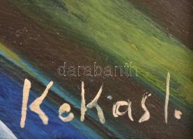 Kokas I. jelzéssel: Madarak. Olaj, farost. Fa keretben. 35x42,5 cm