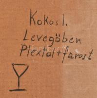 Kokas I. jelzéssel: Madarak. Olaj, farost. Fa keretben. 35x42,5 cm