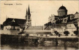 1917 Esztergom, Bazilika, templom, Duna part (EK)