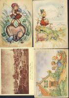 7db főleg régi vegyes grafikai lap