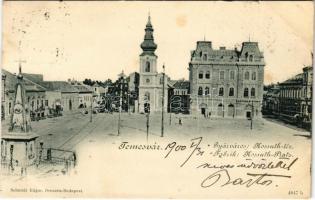 1900 Temesvár, Timisoara; Gyárváros, Kossuth tér, Kohn Testvérek üzlete. Schmidt Edgar / Fabrik, Kossuth-Platz / Fabric, square, shops (fl)