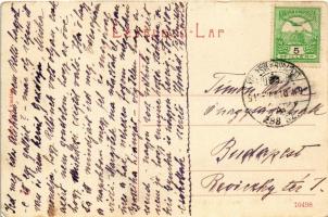 Törökszentmiklós, Kossuth Lajos utca, takarékpénztár, templom. Vámos Lajos kiadása. W.L. 1815 (?)