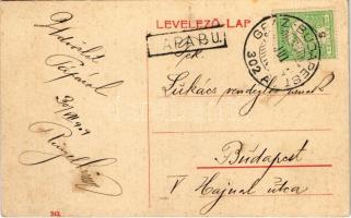 1909 Pápa, Fő tér, templom, piac, Vágó Dezső üzlete. W.L. (?) 343