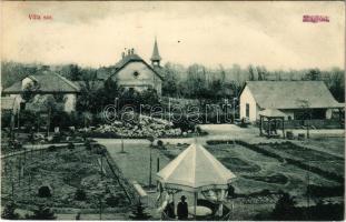 1908 Maglód, villa sor, pavilon, kerekes kút. Feit Ferenc kiadása