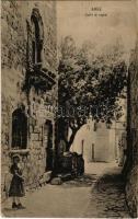 Rab, Arbe; Calle di sopra / utca / street view. Cartoleria G. Predolin (Rb)