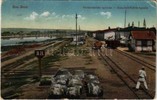 1917 Brod, Bosanski Brod; Parobrodarska agencija / Dampfschiffahrts-Agentie / steamship agency, industrial railway (EK)