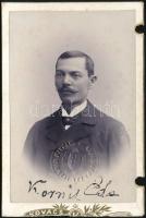 cca 1905 Kornis Ede, keményhátú fotó Kováts nagybányai műterméből, vágott, lyukasztás nyomaival9,5×6,5 cm