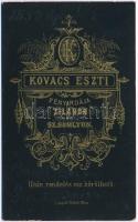 1883 Bandi és Irénke, keményhátú fotó Kovács Eszti zilahi/szilágysomlyói műterméből, 10,5×6,5 cm