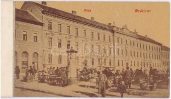 1908 Pécs látképe - saját készítésű képeslapfüzet 42 összeragasztott képeslappal: érdekes és izgalma...