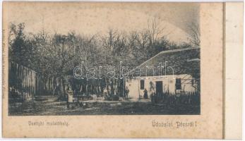 1908 Pécs látképe - saját készítésű képeslapfüzet 42 összeragasztott képeslappal: érdekes és izgalma...