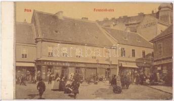 1908 Pécs látképe - saját készítésű képeslapfüzet 42 összeragasztott képeslappal: érdekes és izgalma...