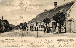 1906 Vasvár, Szenci utca, Breiner Lipót vendéglője, fűszerkereskedés üzlete és saját kiadása (EK)