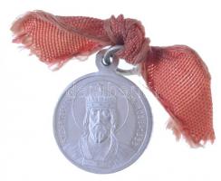 ~1930. Szent István-medál Al miniatűr medál korabeli vörös szalagon (12mm) T:1-
