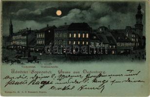 1899 (Vorläufer) Sopron, Várkerület, Püller Frigyes és Varga Dukász üzlete. Világosság felé tartandó / hold to light (Rb)