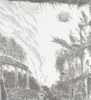 Szemethy Imre (1945- ): Világvége, 1996 . Rézkarc, papír, jelzett,számozott (19/20) üvegezett fa ker...