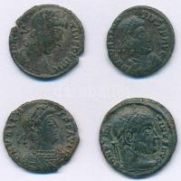 Római Birodalom ~4. század 4xklf római Br érme (Constantinus, Constantius (2x), Valens) T:2-,3 Roman Empire ~4th century 4xdiff Roman Br coins (Constantinus, Constantius (2x), Valens) C:VF,F