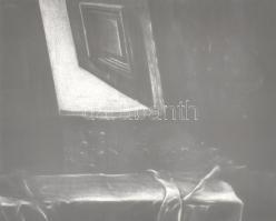 Kéri Imre (1945- ): Caravaggionál. Mezzotinto, merített papír, jelzett, számozott (19/20), üvegezett fa keretben, 20,5×24,5 cm