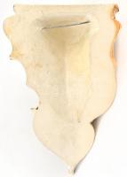 Neorokokó fali konzol, szobortartó, női aktot ábrázoló gipsz, gyöngyház festéssel. Apró lepattanások...