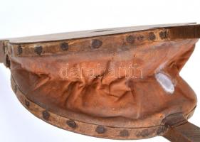 Fa/bőr fújtató, 32×16 cm
