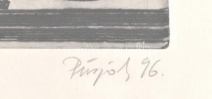 Püspöky István (1950-2018). Árgyélus mesék. Rézkarc, merített papír, jelzett, számozott (15/20), üve...