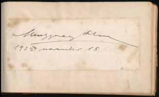 Aláírás gyűjtemény, beragasztott fotólapokkal, fotókkal, benne Koncz János Herczeg Jenő, Salamon Bél...