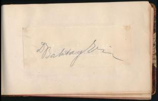 Aláírás gyűjtemény, beragasztott fotólapokkal, fotókkal, benne Koncz János Herczeg Jenő, Salamon Bél...