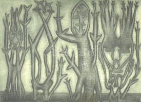 Gaál József (1960- ): Vegetáció. Színes rézkarc, merített papír, jelzett, művészpéldány E.A. I/VII., 20,5×29 cm