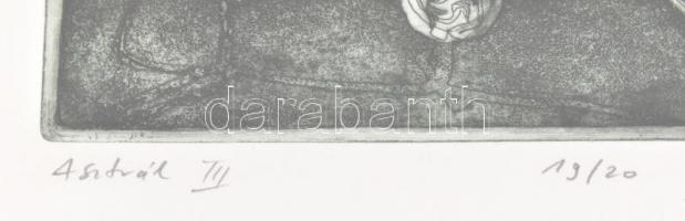 Elekes Károly (1951-) Asztrál III. Mezzotinto, rézkarc, merített papír, jelzett, számozott (19/20). ...