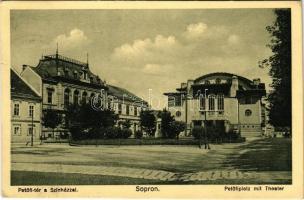 1930 Sopron, Petőfi tér, Színház. Lobenwein Harald fotóműterme (EK)