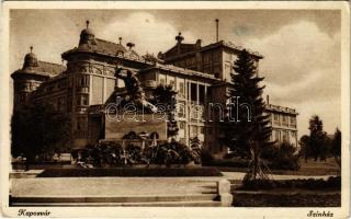 1935 Kaposvár, Színház, Hősök szobra, emlékmű (EK)