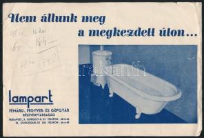 cca 1930 Lampart önfűtős kád reklámkiadvány, kisebb szakadásokkal