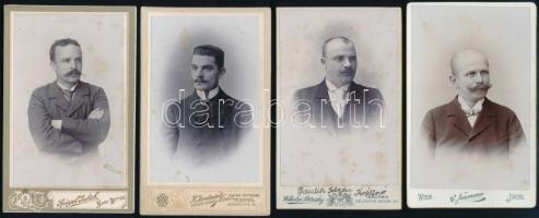 cca 1900 Felvidéki körjegyzők fotói, 8 db kéményhátú fotó, közte 5 aláírttal, további egynek a hátol...