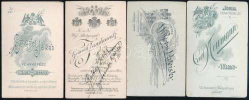 cca 1900 Felvidéki körjegyzők fotói, 8 db kéményhátú fotó, közte 5 aláírttal, további egynek a hátol...