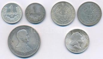 1927-1939. 1P Ag (2xklf) + 1929-1938. 2P Ag (2xklf) + 1930. 5P Ag "Horthy jobbra" + 1936. 2P Ag "Liszt Ferenc" T:1-,2,3