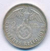 Német Harmadik Birodalom 1938A 2M Ag "Hindenburg" T:2 
German Third Reich 1938A 2 Mark Ag...