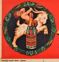 cca 1920-1930 Dreher Bak Sör, Bp., Magyar és Kämpfner Litográfia, nagyméretű karton, litografált rek...