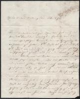 1841 Marie Görgeynek szóló levél Görgeyék toporci birtokára német nyelven, Ferdinánd aláírással.
