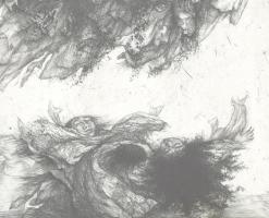 Sulyok Gabriella (1939-): ...elszáll....  Rézkarc, merített papír, jelzett, Művészpéldány E.A. I/III...