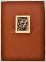 Molnár C. Pál (1894-1981): Mária. Fametszet, papír, jelzés nélkül, paszpartuban, 8×6,5 cm