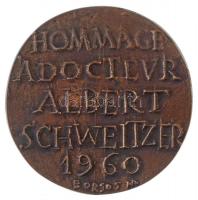 Borsos Miklós (1906-1990) 1960. "Hommage Adoctevr Albert Schweitzer 1960" Br emlékérem (70...