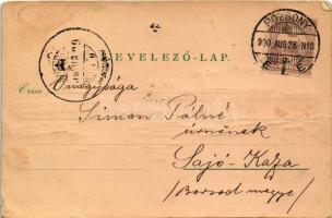 1900 Pozsony, Pressburg, Bratislava; vár este. Világosság felé tartandó / castle at night, hold to l...