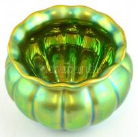 Zsolnay eozin mázas váza, jelzett, hibátlan, d: 13 cm, m: 10 cm