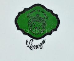 Limoges porcleán mokkás csésze és alj, 6 db.+ cukordoboz. Levonóképes, aranyozott. Minimális karcokk...